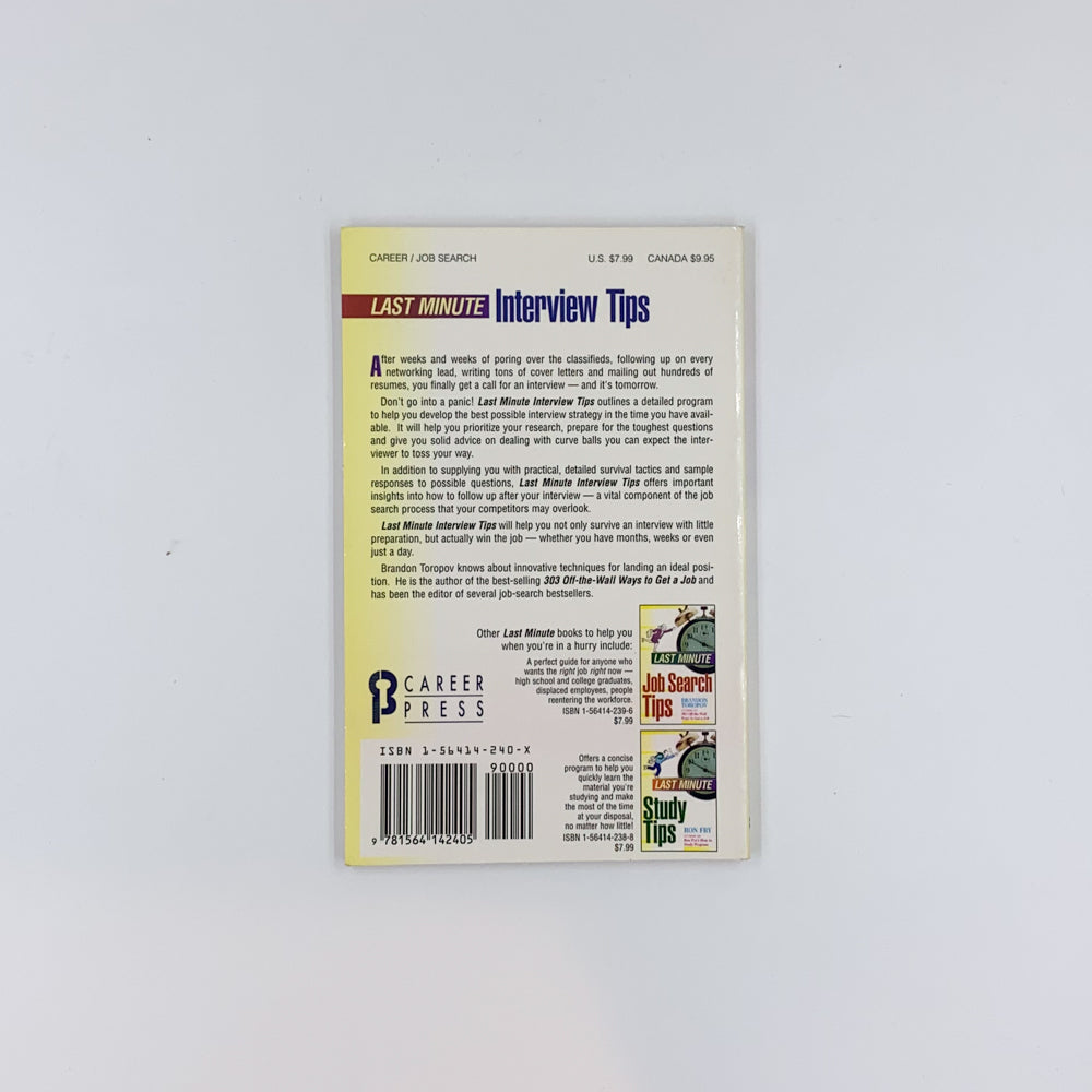 Conseils d'entretien de dernière minute - Brandon Toropov