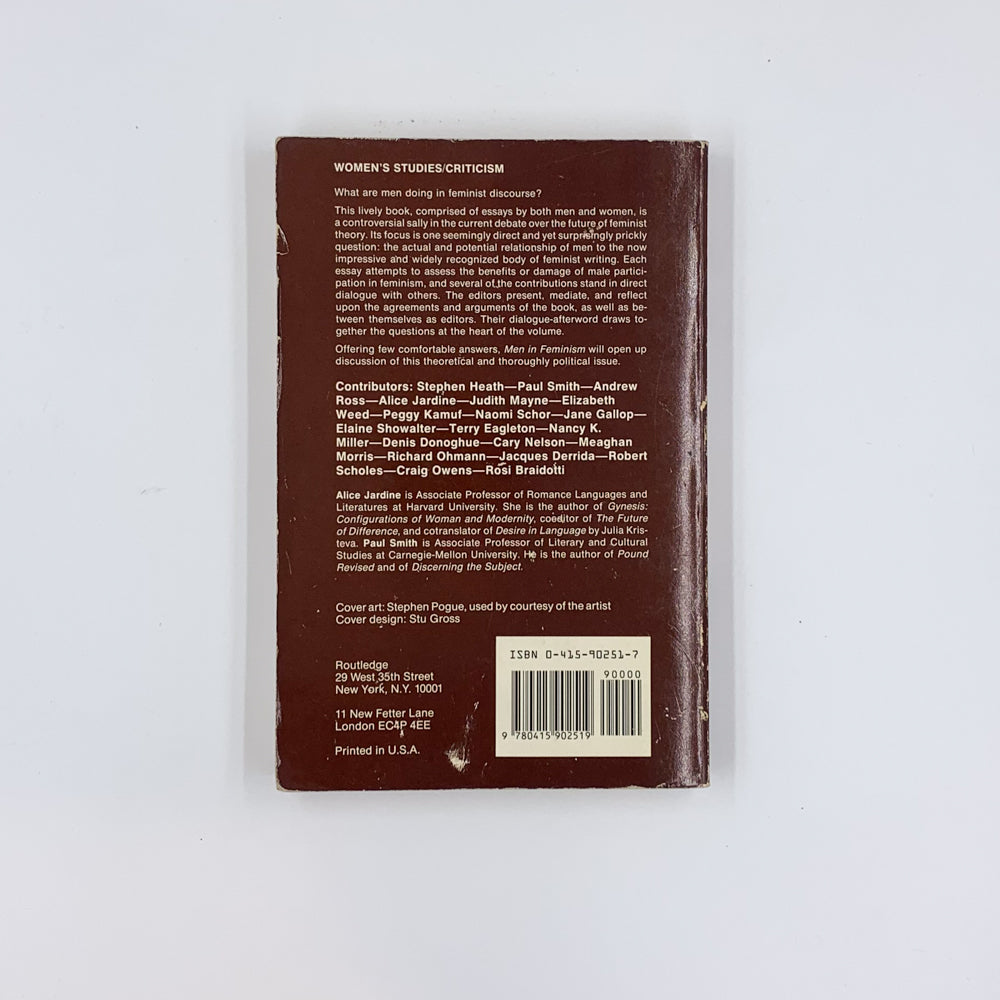 Les hommes dans le féminisme - Alice Jardine et Paul Smith