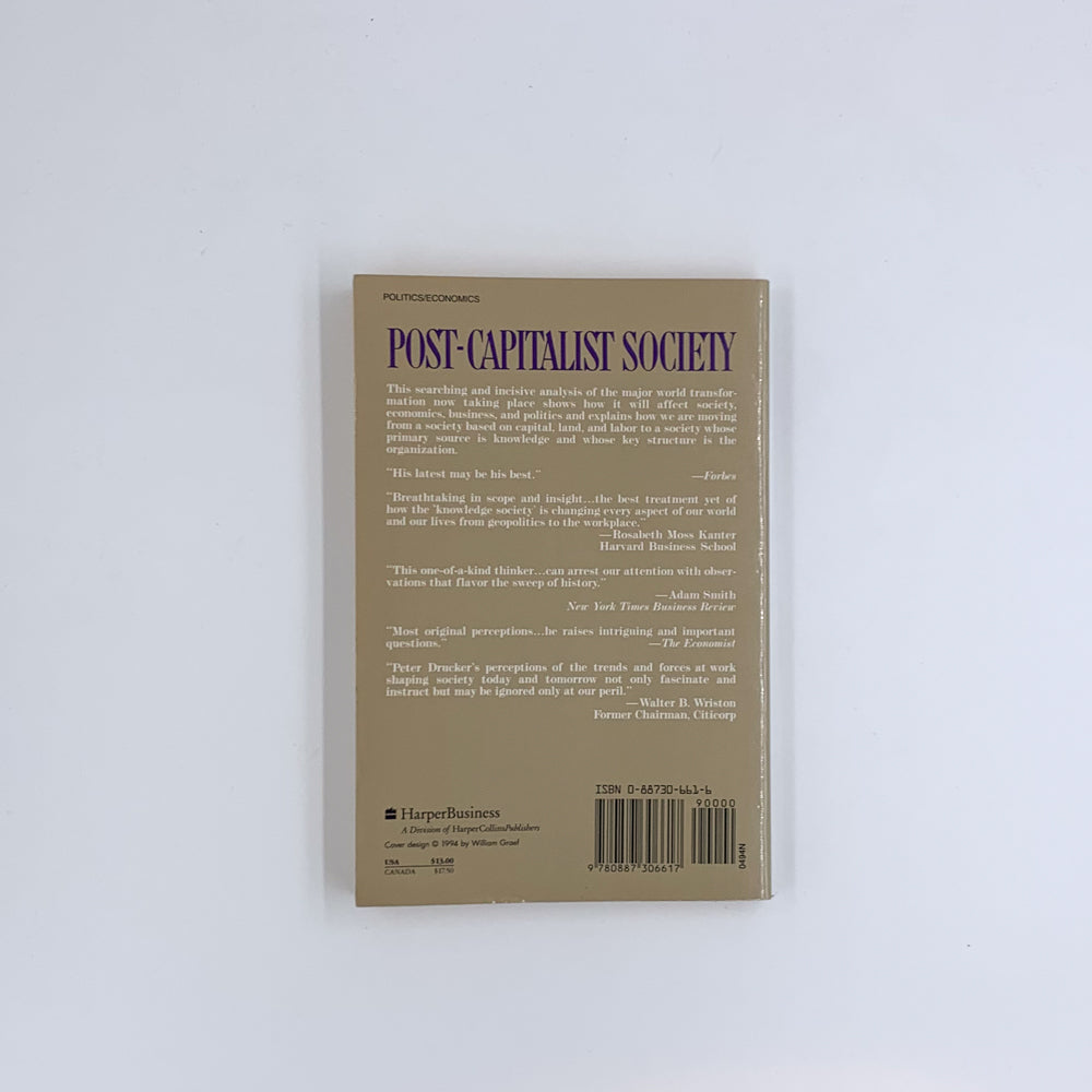 Société postcapitaliste - Peter F. Drucker