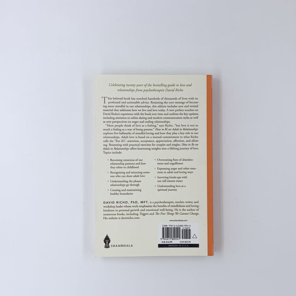 How Be An Adult In Relationships: The Five Keys to Mindful Loving - David Richo