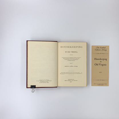 Housekeeping in Old Virginia 1879 - Marion Cabell Tyree